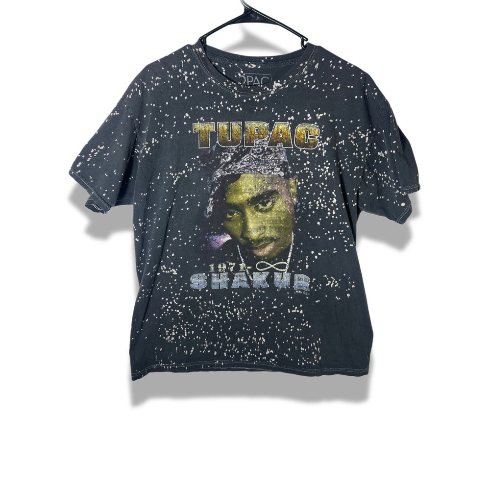 Tupac Shakur Graphic T-Shirt Black Paint Splatter 1971 Infinity Men's